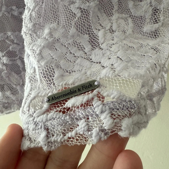 Abercrombie & Fitch Purple Lilac Flower Lace Skirt with Stretchy Waist - Picture 3 of 5